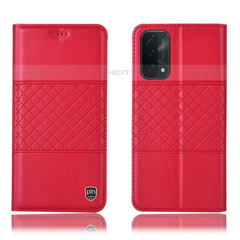 Custodia Portafoglio In Pelle Cover con Supporto H07P per OnePlus Nord N200 5G Rosso