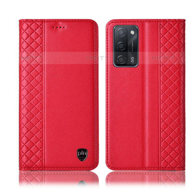 Custodia Portafoglio In Pelle Cover con Supporto H07P per Oppo A53s 5G Rosso