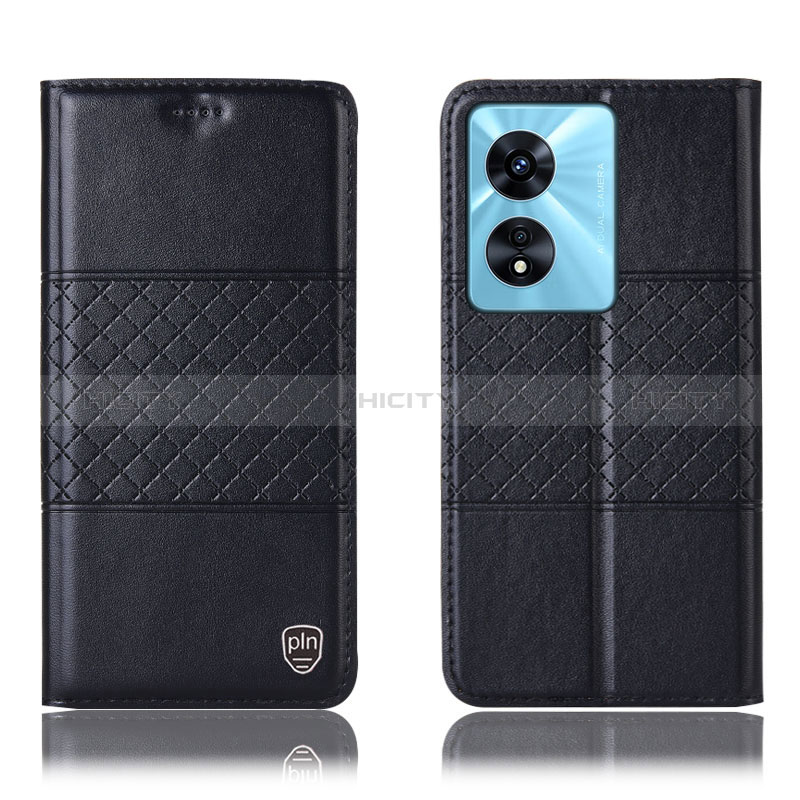 Custodia Portafoglio In Pelle Cover con Supporto H07P per Oppo A78 4G Nero