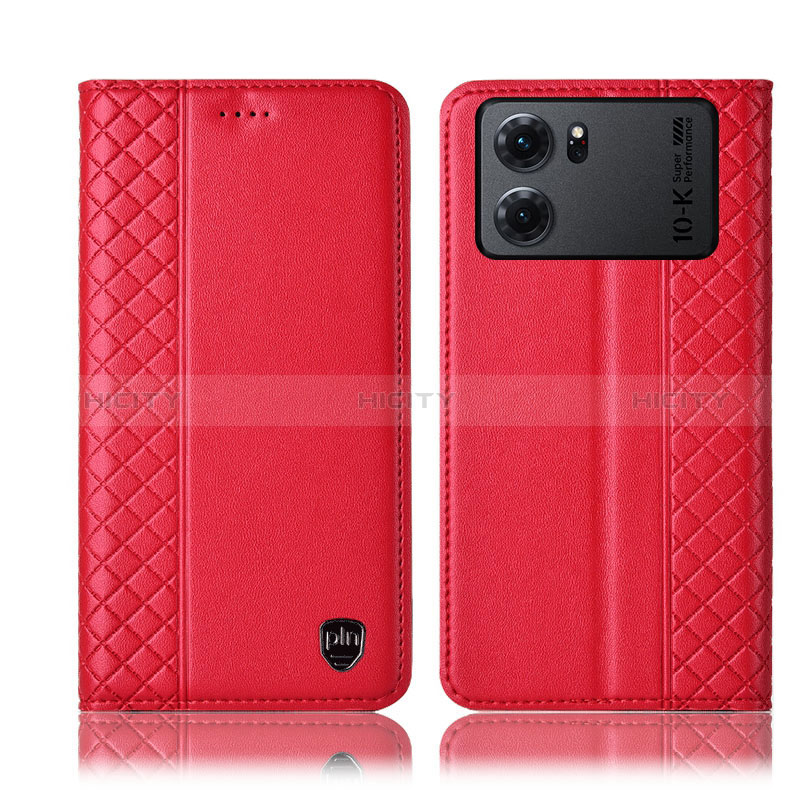 Custodia Portafoglio In Pelle Cover con Supporto H07P per Oppo K10 5G Rosso