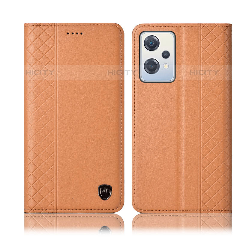 Custodia Portafoglio In Pelle Cover con Supporto H07P per Oppo K10X 5G Arancione