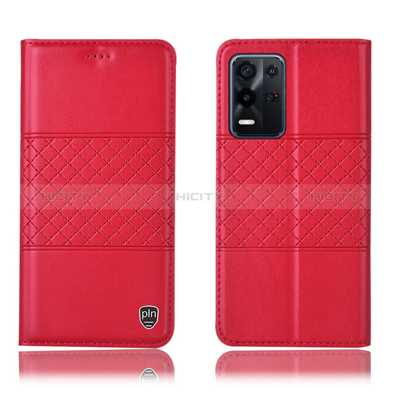 Custodia Portafoglio In Pelle Cover con Supporto H07P per Oppo K9X 5G Rosso