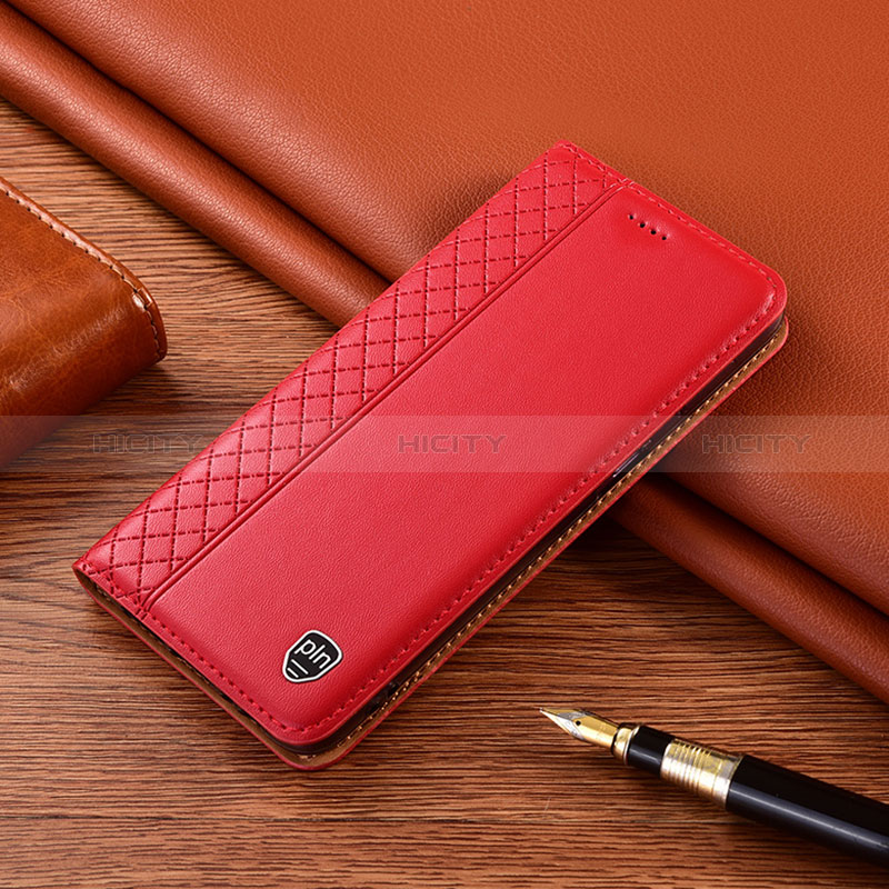 Custodia Portafoglio In Pelle Cover con Supporto H07P per Samsung Galaxy A02s Rosso