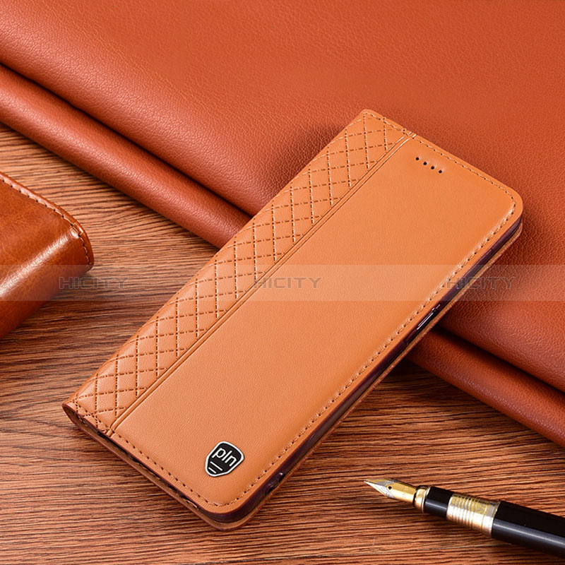 Custodia Portafoglio In Pelle Cover con Supporto H07P per Samsung Galaxy A7 (2018) A750 Arancione