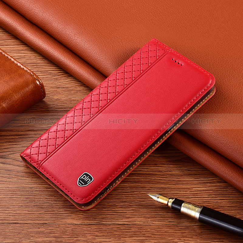 Custodia Portafoglio In Pelle Cover con Supporto H07P per Samsung Galaxy M12 Rosso