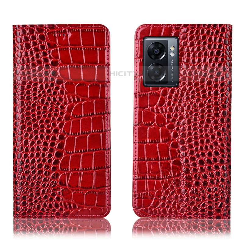 Custodia Portafoglio In Pelle Cover con Supporto H08P per OnePlus Nord N300 5G Rosso