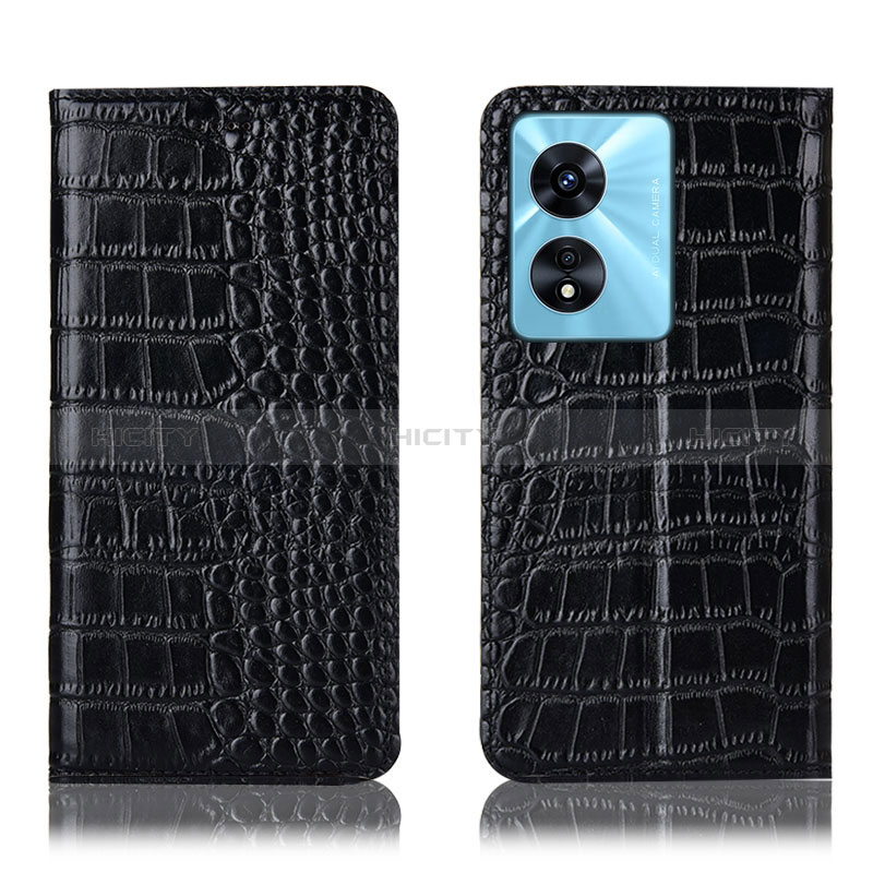 Custodia Portafoglio In Pelle Cover con Supporto H08P per Oppo A1 Pro 5G Nero