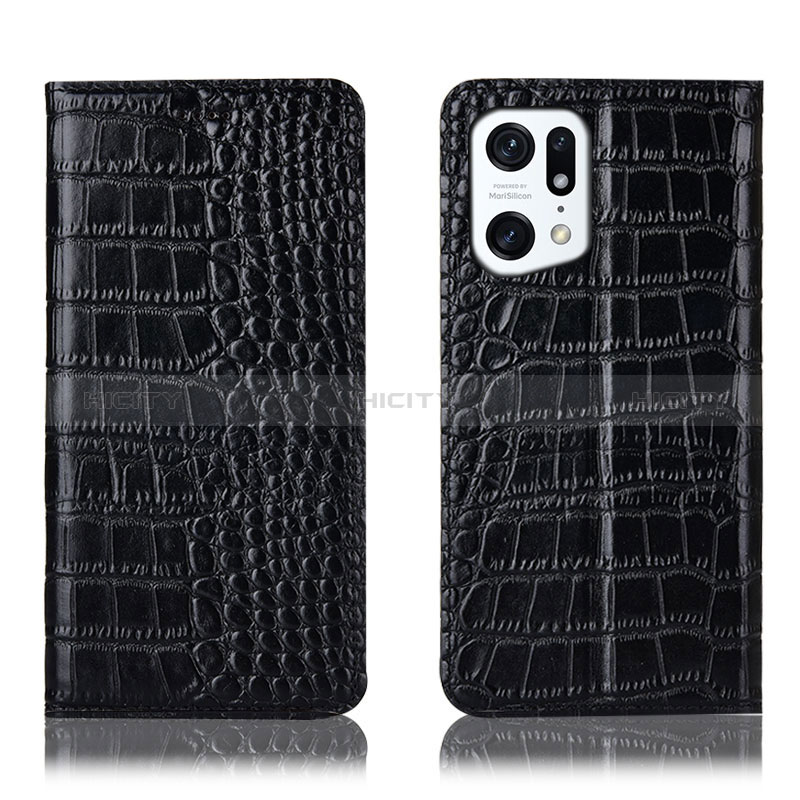 Custodia Portafoglio In Pelle Cover con Supporto H08P per Oppo Find X5 5G