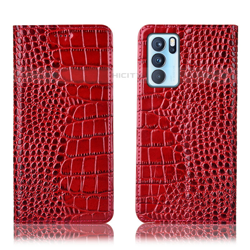 Custodia Portafoglio In Pelle Cover con Supporto H08P per Oppo Reno6 Pro 5G India