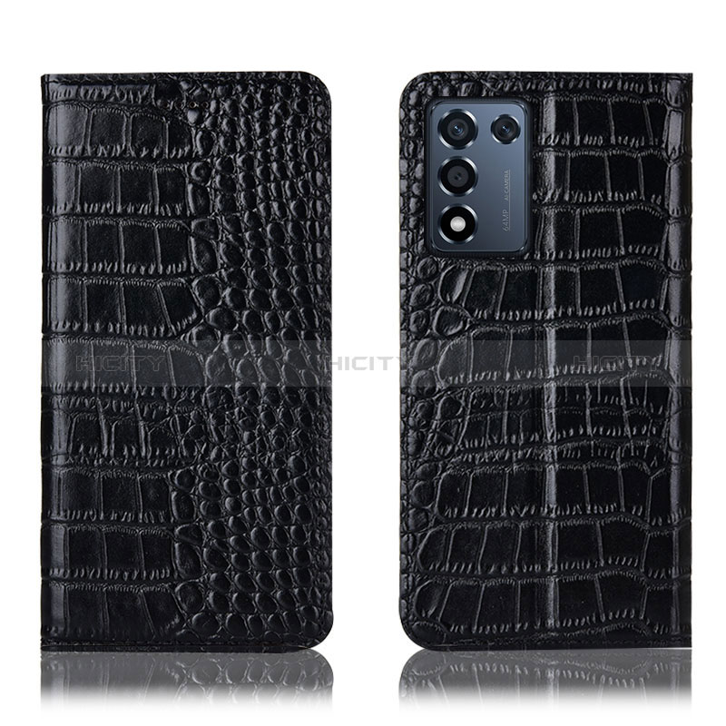 Custodia Portafoglio In Pelle Cover con Supporto H08P per Realme 9 SE 5G Nero