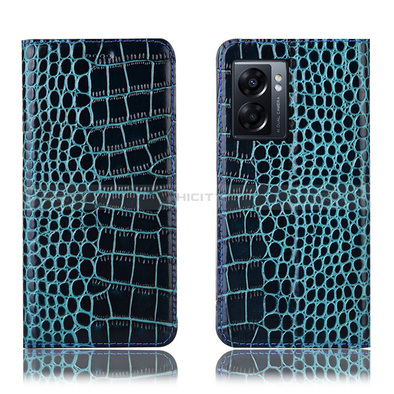 Custodia Portafoglio In Pelle Cover con Supporto H08P per Realme V23 5G Blu