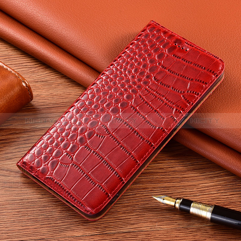 Custodia Portafoglio In Pelle Cover con Supporto H08P per Samsung Galaxy S24 Ultra 5G Rosso