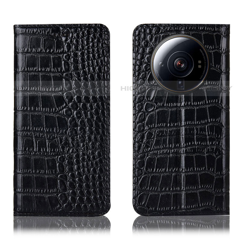 Custodia Portafoglio In Pelle Cover con Supporto H08P per Xiaomi Mi 12 Ultra 5G Nero