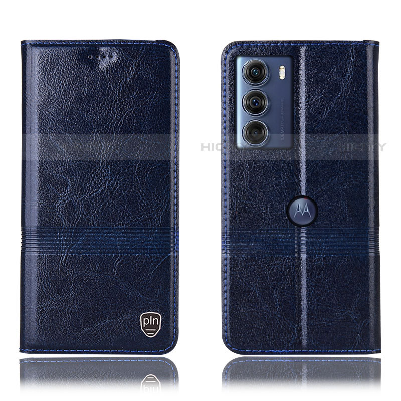 Custodia Portafoglio In Pelle Cover con Supporto H09P per Motorola Moto Edge S30 5G Blu