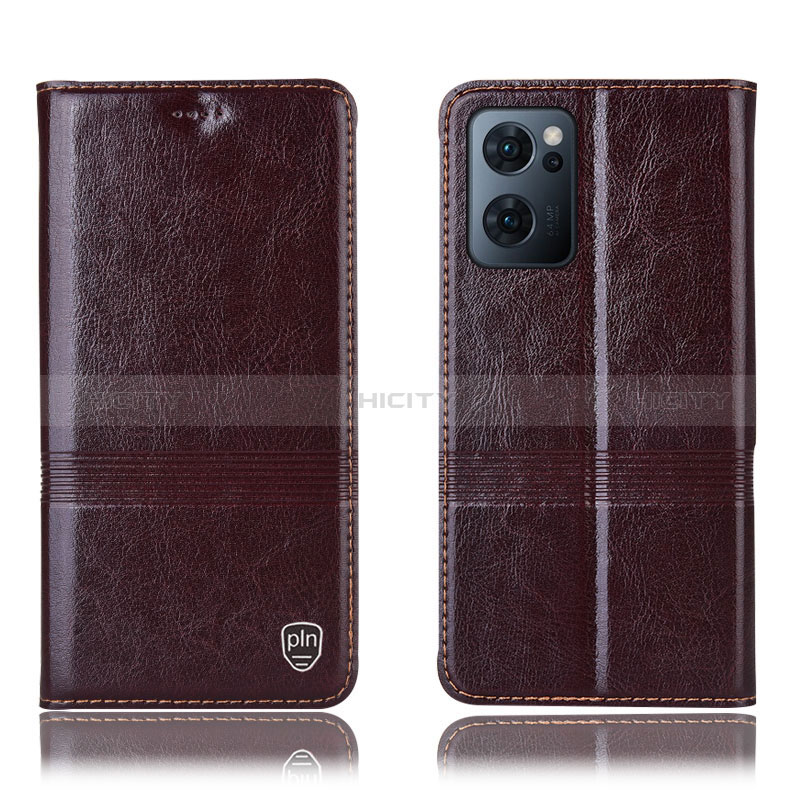 Custodia Portafoglio In Pelle Cover con Supporto H09P per OnePlus Nord CE 2 5G Marrone