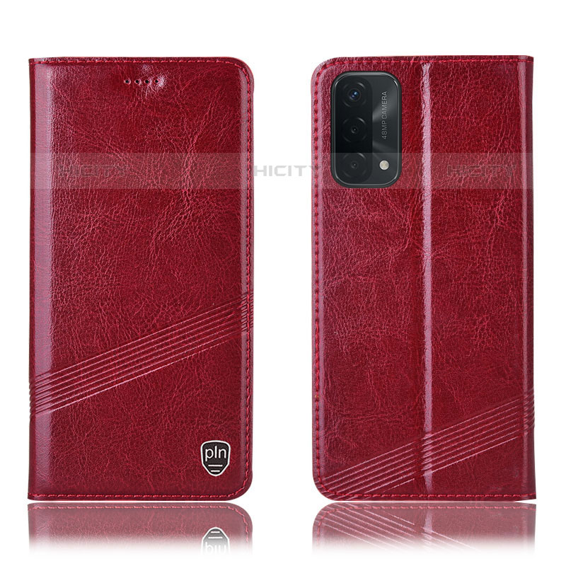 Custodia Portafoglio In Pelle Cover con Supporto H09P per OnePlus Nord N200 5G Rosso