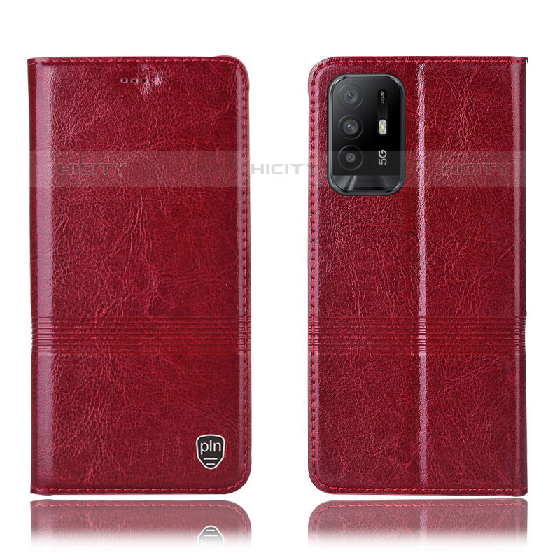 Custodia Portafoglio In Pelle Cover con Supporto H09P per Oppo A95 5G Rosso