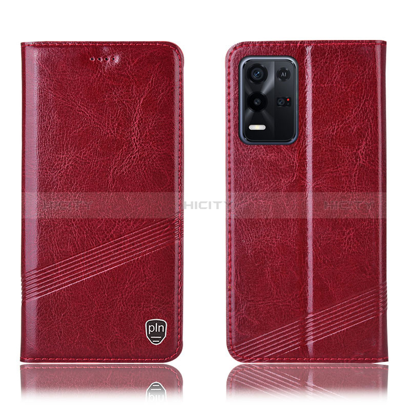 Custodia Portafoglio In Pelle Cover con Supporto H09P per Oppo K9X 5G Rosso