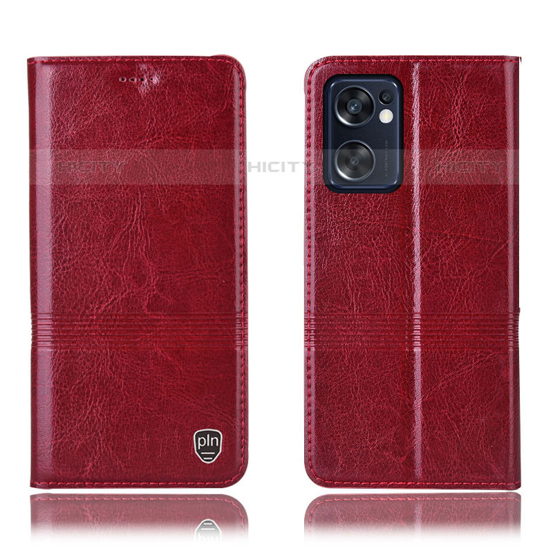 Custodia Portafoglio In Pelle Cover con Supporto H09P per Oppo Reno7 SE 5G Rosso