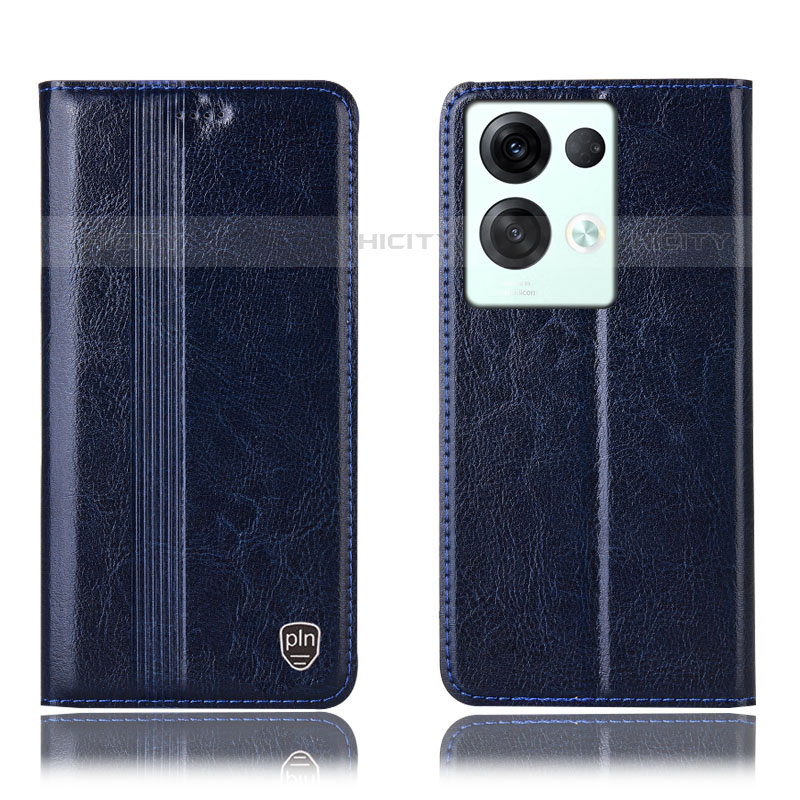 Custodia Portafoglio In Pelle Cover con Supporto H09P per Oppo Reno8 Pro 5G Blu