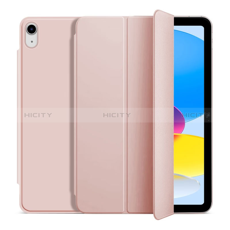 Custodia Portafoglio In Pelle Cover con Supporto H10 per Apple iPad 10.9 (2022) Oro Rosa