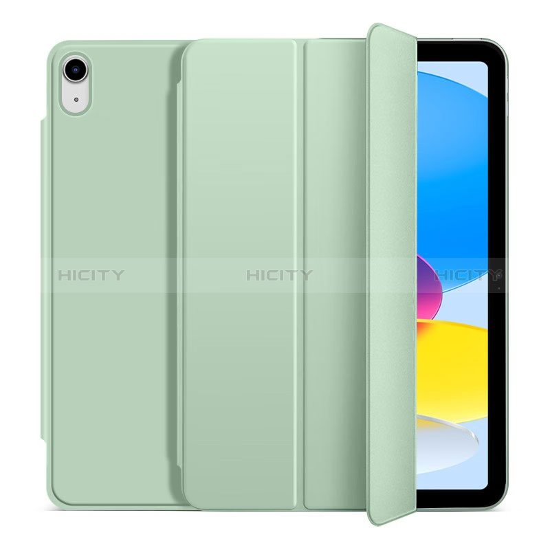 Custodia Portafoglio In Pelle Cover con Supporto H10 per Apple iPad 10.9 (2022) Verde Pastello