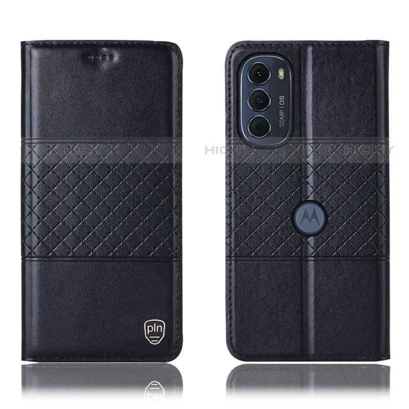 Custodia Portafoglio In Pelle Cover con Supporto H10P per Motorola Moto Edge (2022) 5G Nero