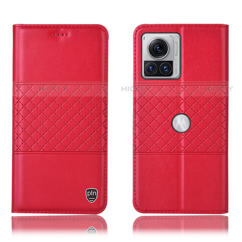 Custodia Portafoglio In Pelle Cover con Supporto H10P per Motorola Moto Edge 30 Ultra 5G Rosso