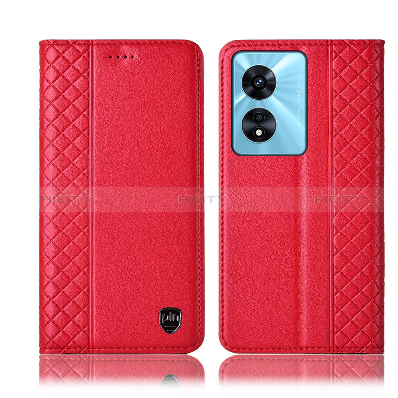 Custodia Portafoglio In Pelle Cover con Supporto H10P per Oppo A1 5G Rosso