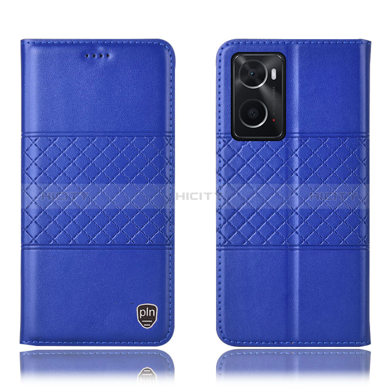 Custodia Portafoglio In Pelle Cover con Supporto H10P per Oppo A36 Blu