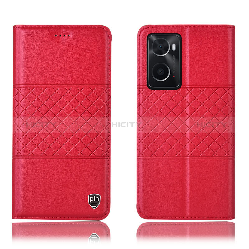 Custodia Portafoglio In Pelle Cover con Supporto H10P per Oppo A36 Rosso