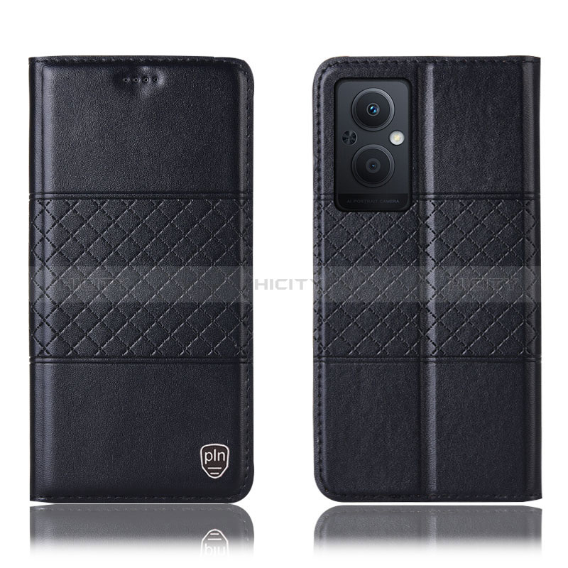 Custodia Portafoglio In Pelle Cover con Supporto H10P per Oppo A96 5G Nero