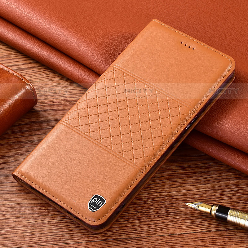 Custodia Portafoglio In Pelle Cover con Supporto H10P per Samsung Galaxy S21 Plus 5G Arancione