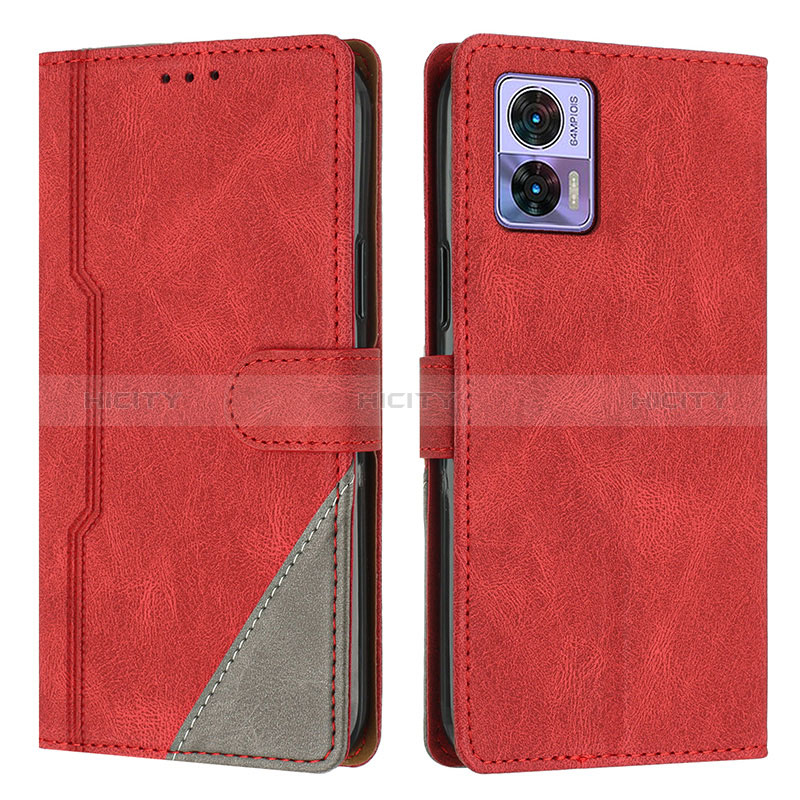 Custodia Portafoglio In Pelle Cover con Supporto H10X per Motorola Moto Edge 30 Lite 5G Rosso