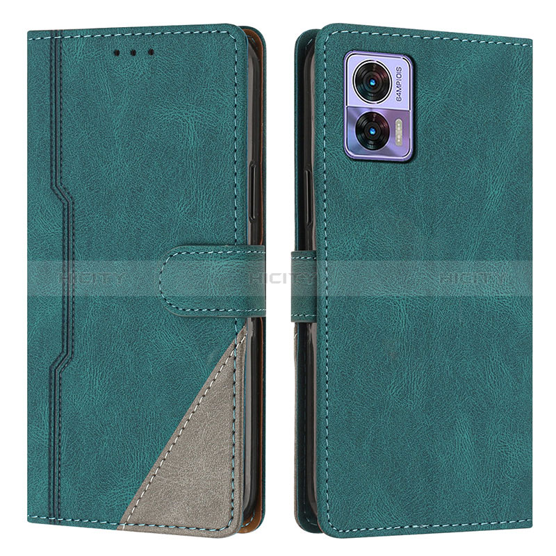 Custodia Portafoglio In Pelle Cover con Supporto H10X per Motorola Moto Edge 30 Lite 5G Verde