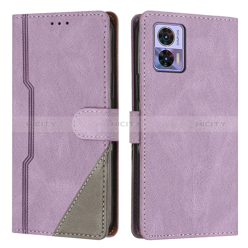 Custodia Portafoglio In Pelle Cover con Supporto H10X per Motorola Moto Edge 30 Neo 5G Viola