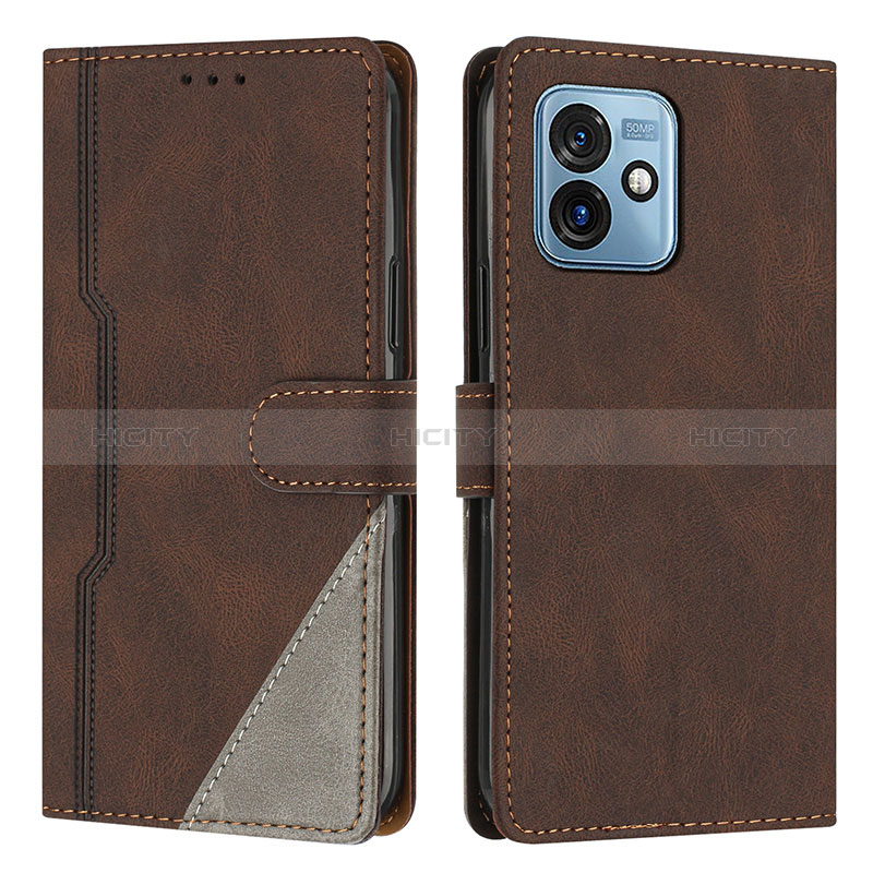 Custodia Portafoglio In Pelle Cover con Supporto H10X per Motorola Moto G 5G (2023) Marrone