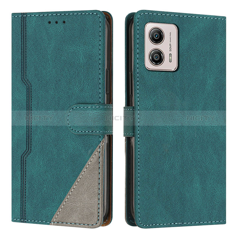 Custodia Portafoglio In Pelle Cover con Supporto H10X per Motorola Moto G53j 5G Verde