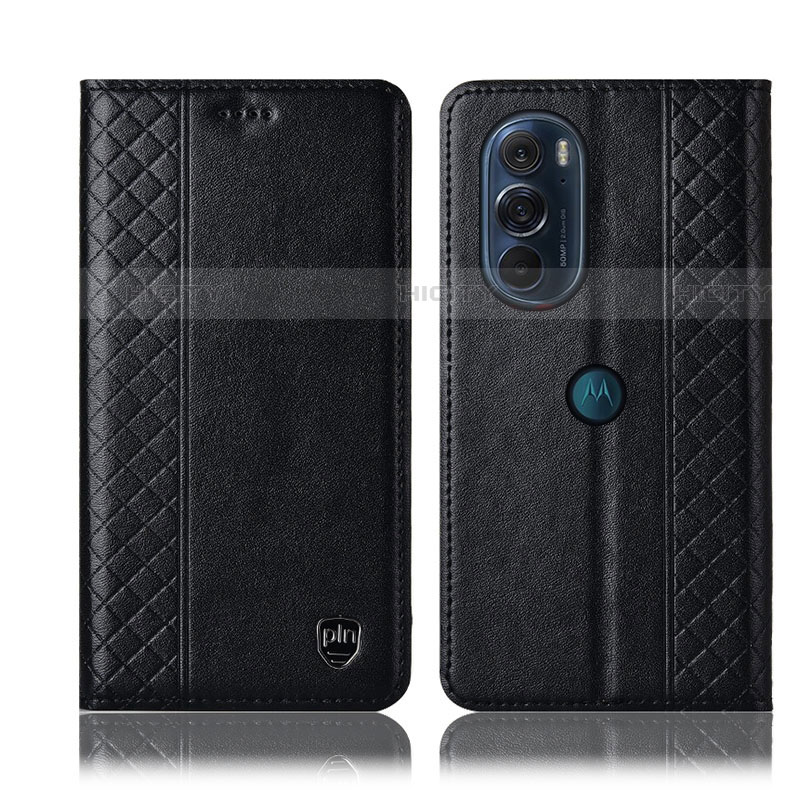 Custodia Portafoglio In Pelle Cover con Supporto H11P per Motorola Moto Edge X30 5G Nero