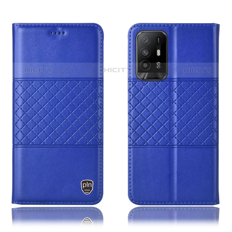 Custodia Portafoglio In Pelle Cover con Supporto H11P per Oppo A94 5G Blu