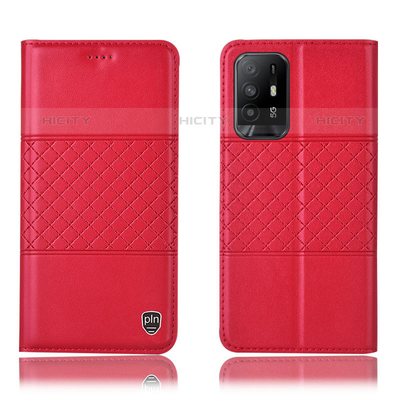 Custodia Portafoglio In Pelle Cover con Supporto H11P per Oppo A95 5G Rosso