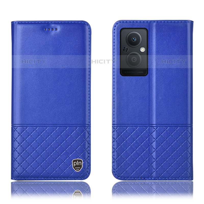 Custodia Portafoglio In Pelle Cover con Supporto H11P per Oppo F21 Pro 5G Blu