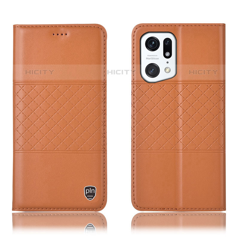 Custodia Portafoglio In Pelle Cover con Supporto H11P per Oppo Find X5 Pro 5G