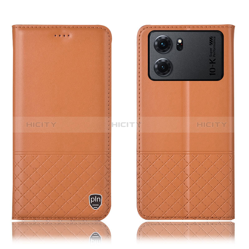 Custodia Portafoglio In Pelle Cover con Supporto H11P per Oppo K10 5G Arancione