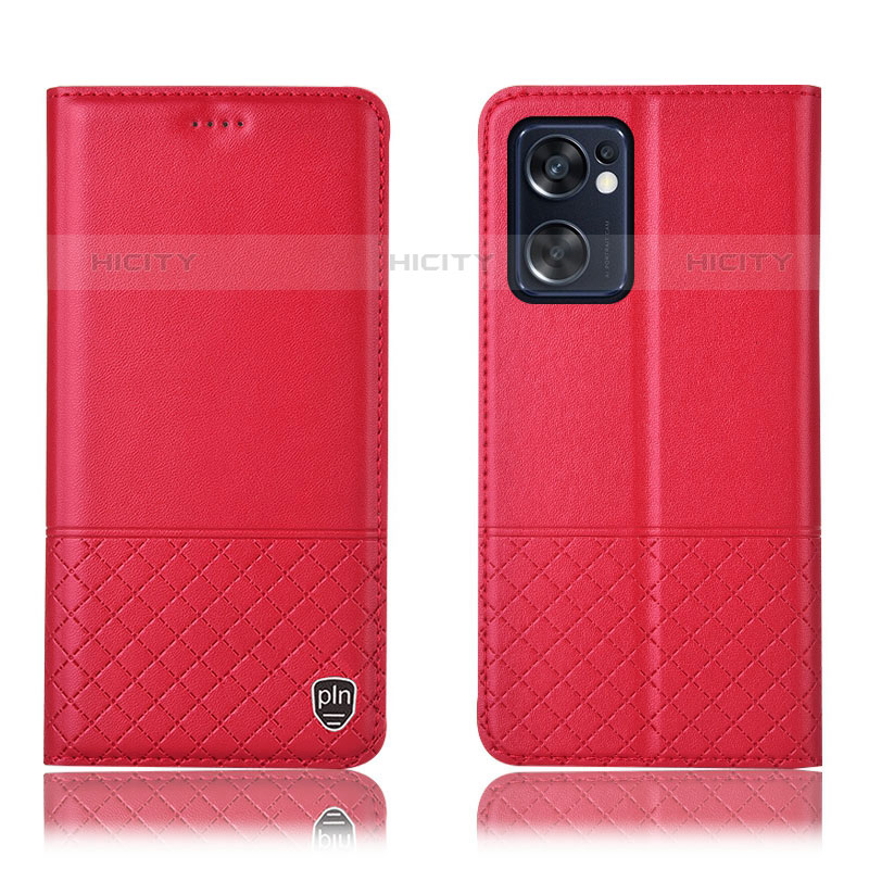 Custodia Portafoglio In Pelle Cover con Supporto H11P per Oppo Reno7 SE 5G Rosso