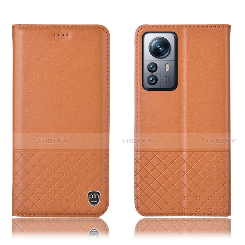 Custodia Portafoglio In Pelle Cover con Supporto H11P per Xiaomi Mi 12 5G Arancione