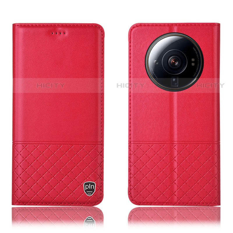 Custodia Portafoglio In Pelle Cover con Supporto H11P per Xiaomi Mi 12S Ultra 5G Rosso