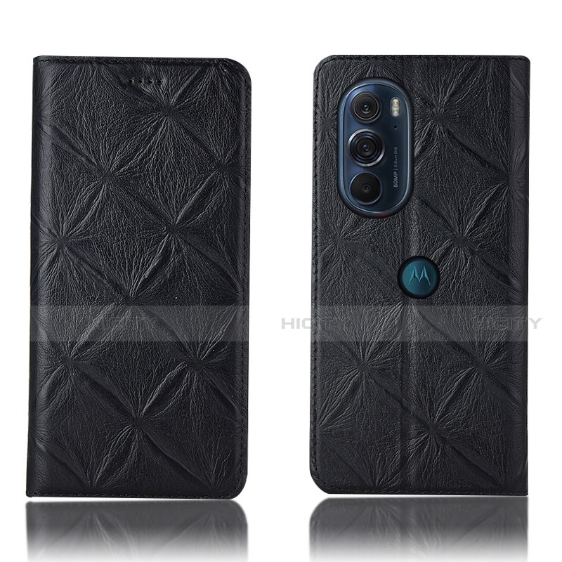 Custodia Portafoglio In Pelle Cover con Supporto H15P per Motorola Moto Edge 30 Pro 5G Nero