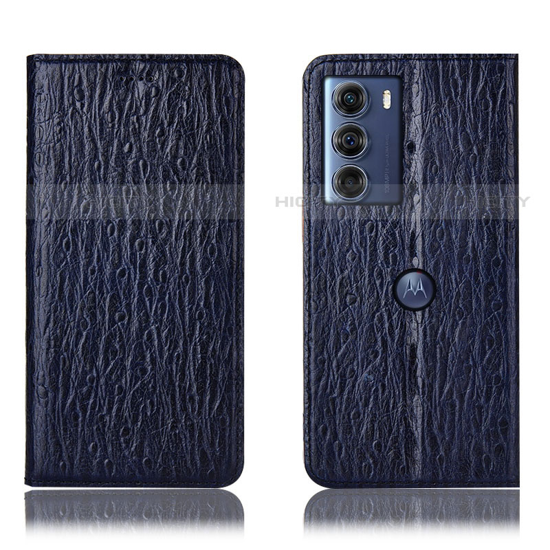 Custodia Portafoglio In Pelle Cover con Supporto H15P per Motorola Moto Edge S30 5G Blu