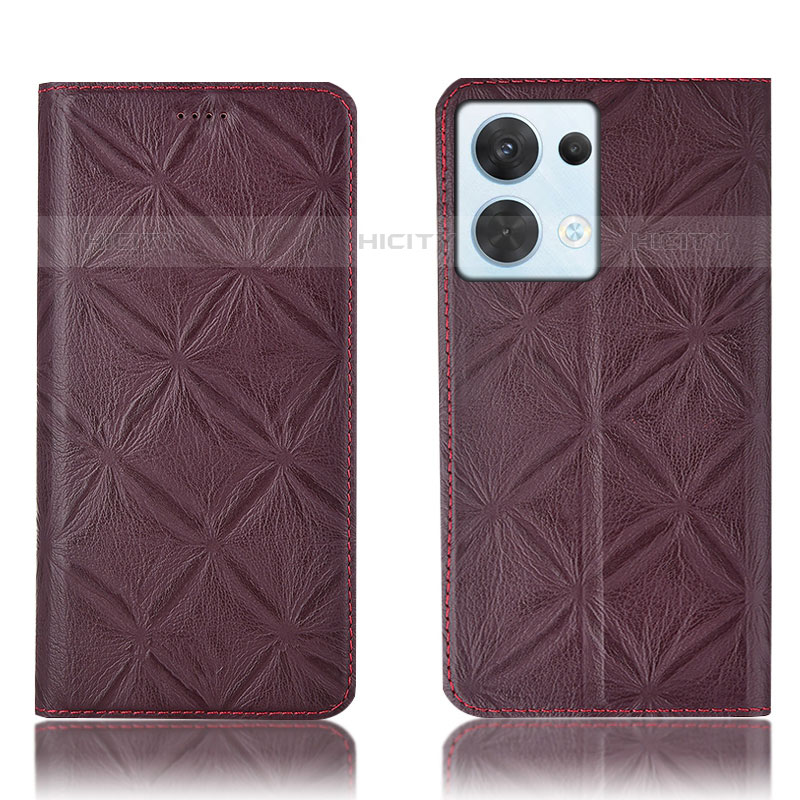 Custodia Portafoglio In Pelle Cover con Supporto H15P per Oppo Reno9 5G Rosso